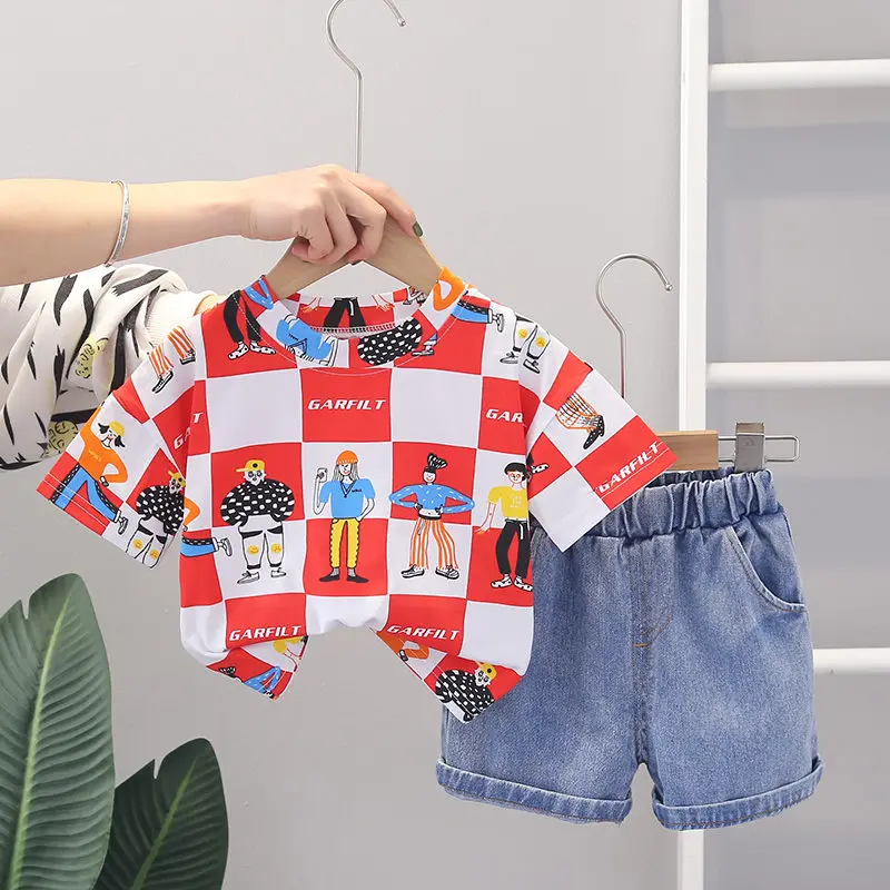

Baby Boys Girls Summer Clothes Fashion Cotton Printe Sports Suit Boy T-Shirt Shorts Kids Cloth Set Children Clothing 0-5 Years
