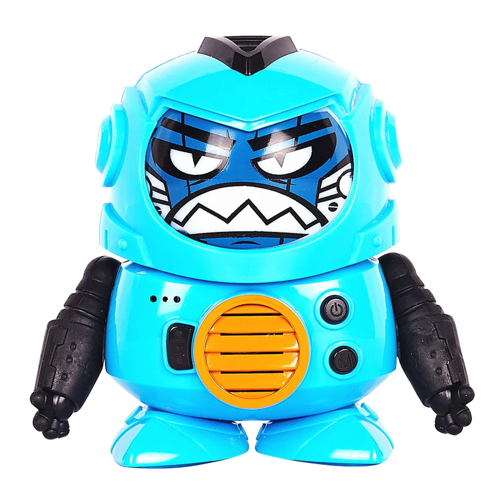 

Voice Recording ABS Easy Operate Robot Toy Movable Arm Cute Kids Gift Interactive Talking Battery Powered Cartoon Face Change