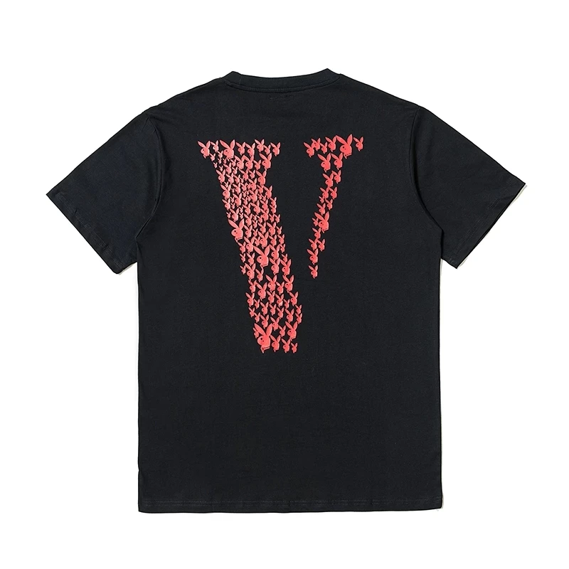 

Classic Vlone Playboi Carti T Shirt Men Female Summer Brand Streetwear Oversized T-shirt Hip-hop Trend Rabbit Print Short-sleeve