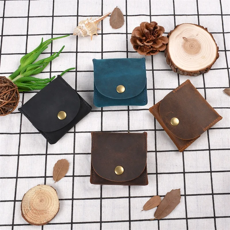 

Leather Mini Coin Purse Creative Retro Key Bag Coin Bus Loose Wallet New