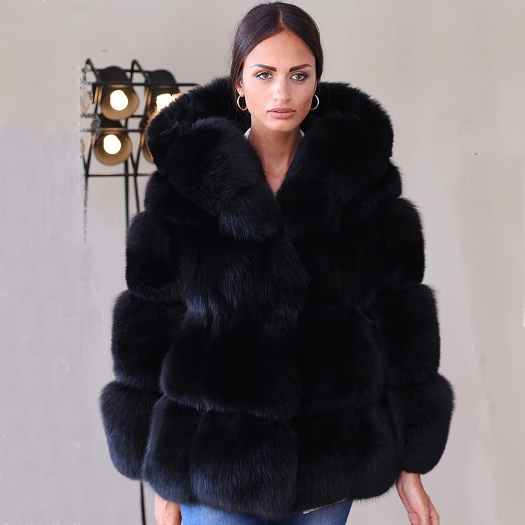Best Super Hot Winter Women's Coat Women Jacket Fur Mink Fur Thick Winter High Street Other Slim Real Fur Overcoat enlarge