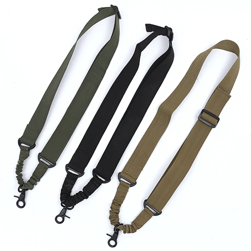 1PC Nylon Gun Sling Adjustable Tactical Single Point Bungee Rifle Belts Airsoft Outdoor Multifunctional Bag Straps 3 Colors - купить по
