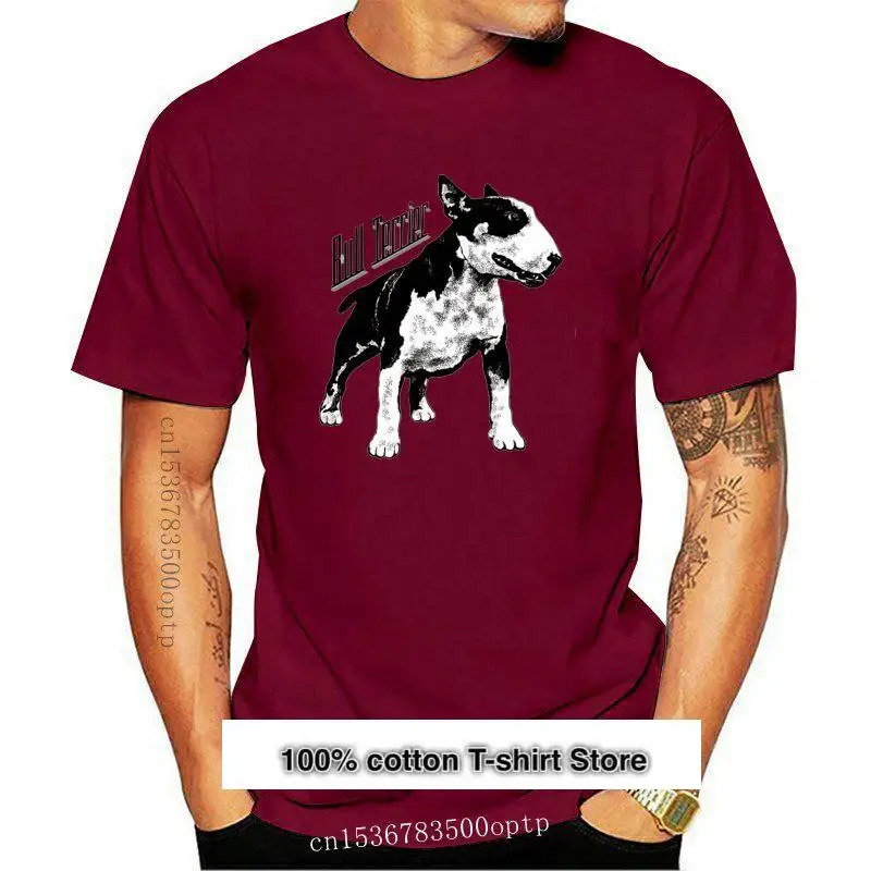 

Bull Terrier-Camiseta clásica de 100% algodón para hombre, camisa blanca, a la moda, nueva