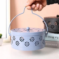 mosquito coil box retro reusable wrought iron classical design incense burner holder for camping