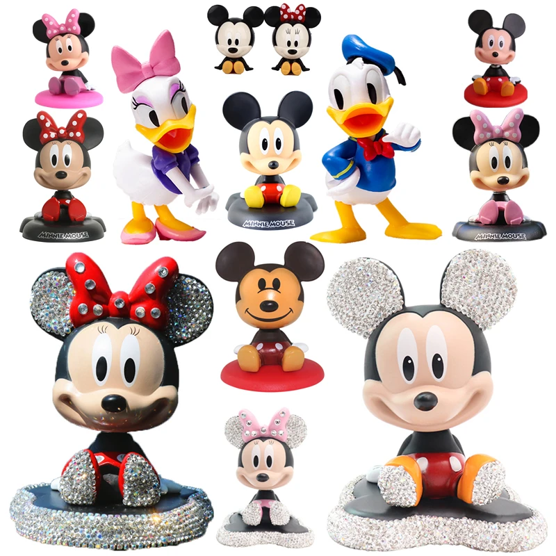 Disney Cartoon Donald Duck Mickey Mouse Minnie Mouse Action Figure Model Toy Cake Decoration Cute Doll Children's Christmas Gift