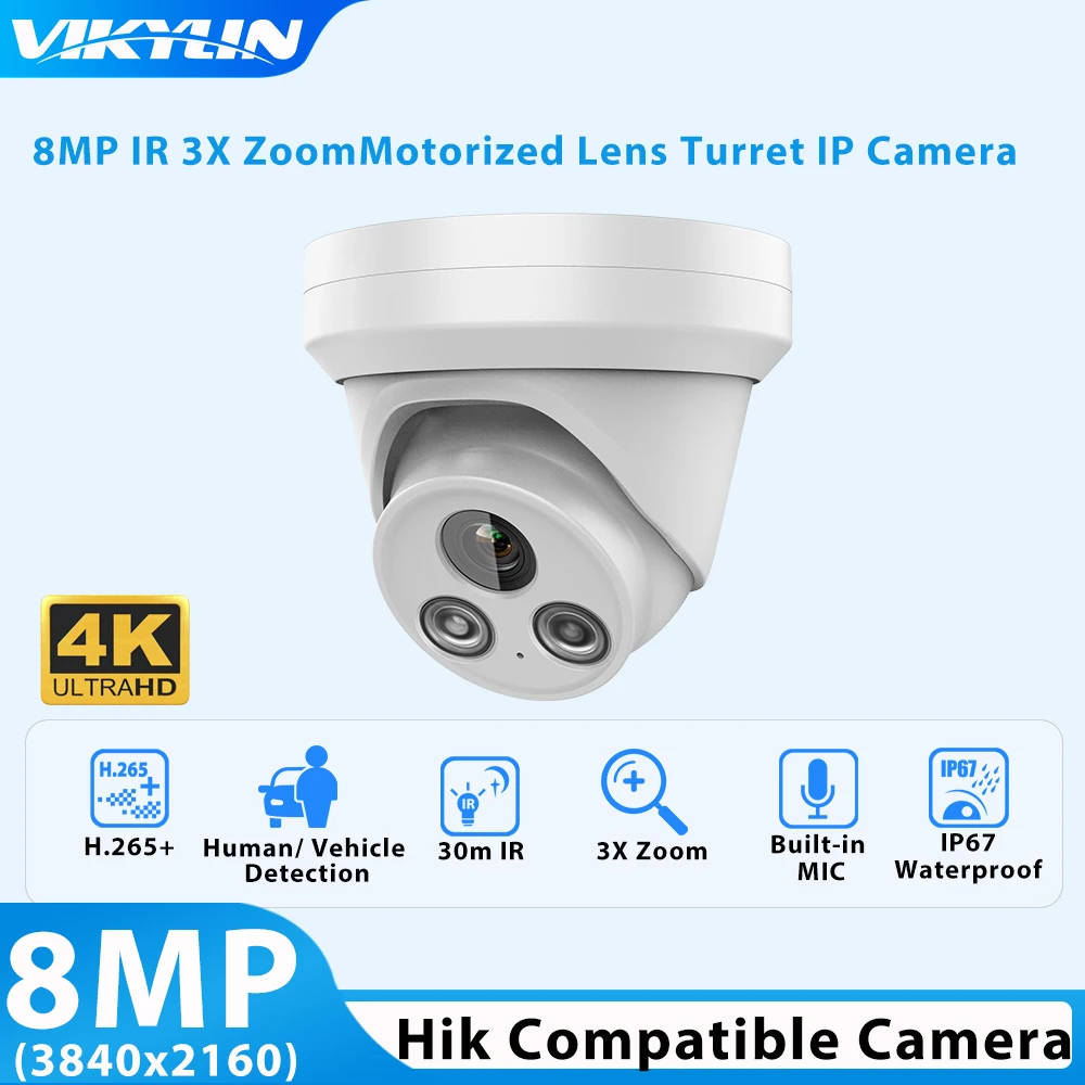 

IP-камера видеонаблюдения Vikylin 4K, 8 Мп, подходит для Hikvision
