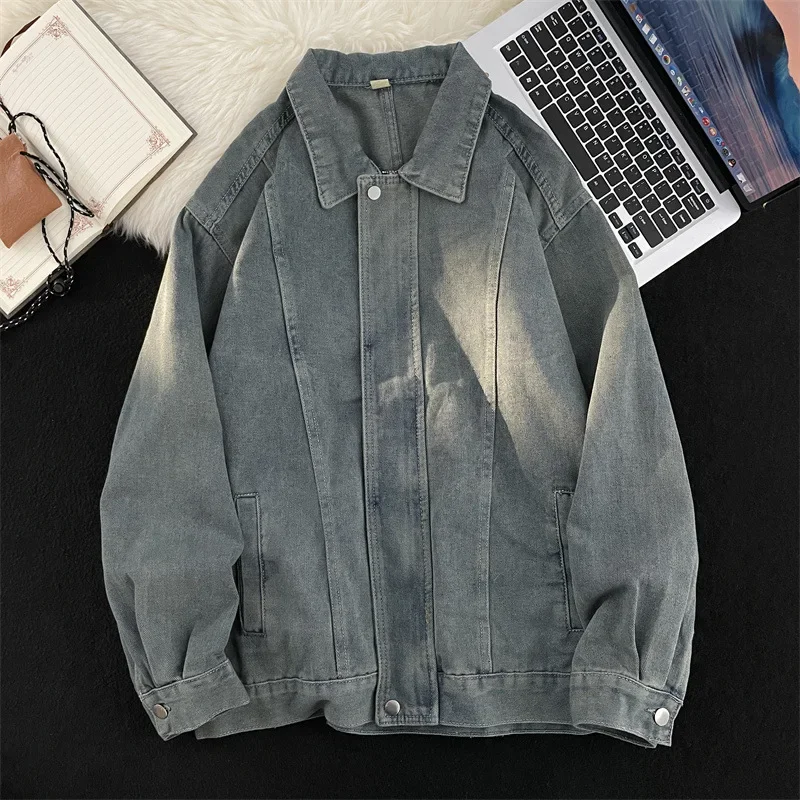 Джинсовая куртка для мужчин новый стиль американская уличная винтажная модная