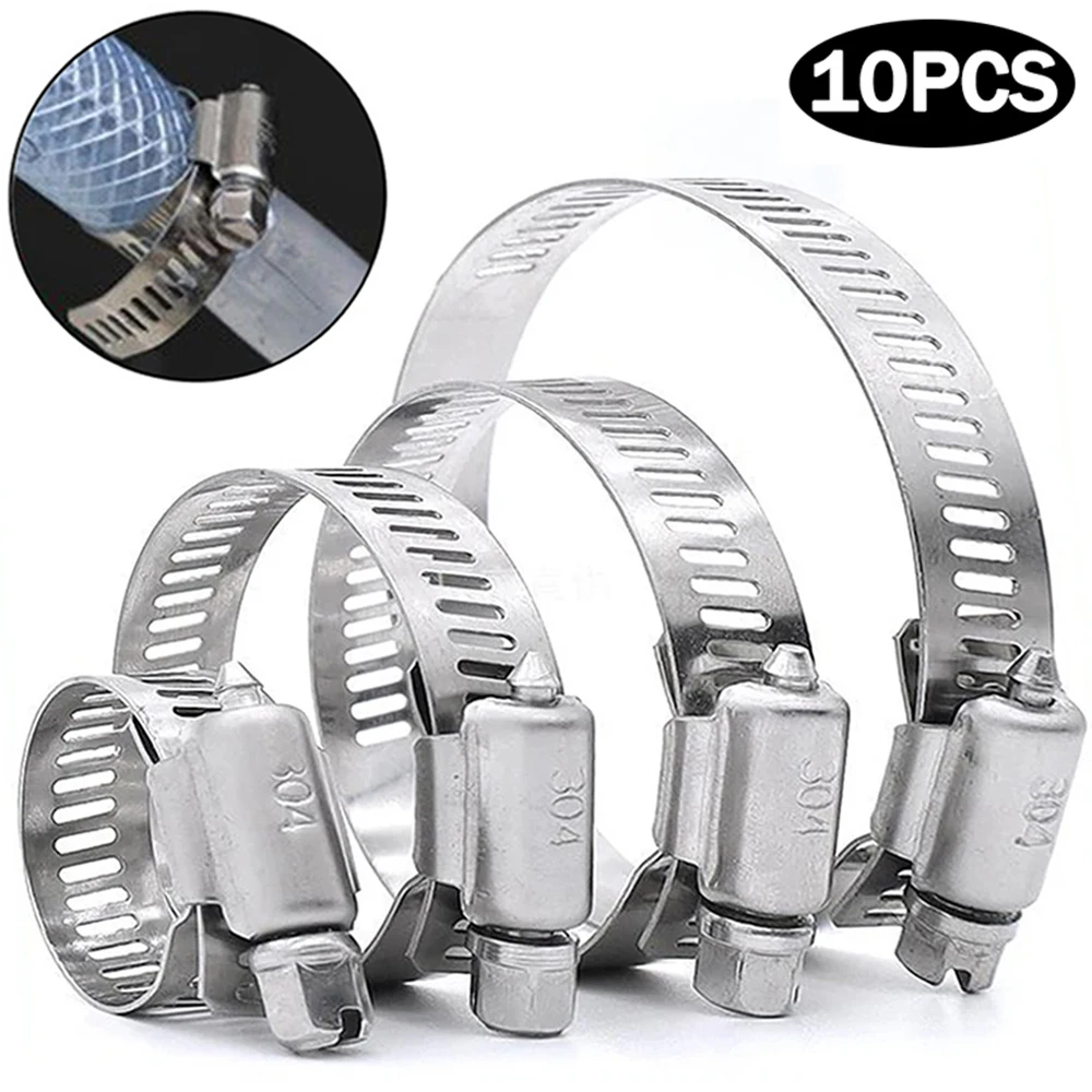

5PCS 6mm-29mm Screw Worm Drive Hose Clamp Stainless Steel Spring Clip Fuel Line Hose Lock Water Pipe Air Tube Clamps Fastener