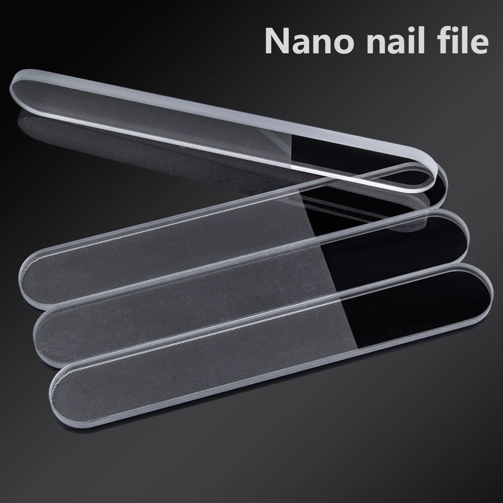

10pcs Nano Glass Nail Files Buffer Crystal Transparent Sanding Polishing Grinding Nail Block Durable Pedicure File Nail Art Tool