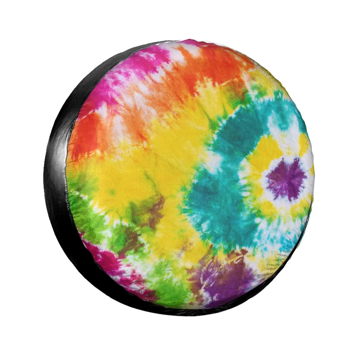 

1PC Car Spare Tire Cover Colorful Tie Dye Pattern Polyester Auto Wheel Tire Storage Bag Vehicle Tyre Dust-proof Protector