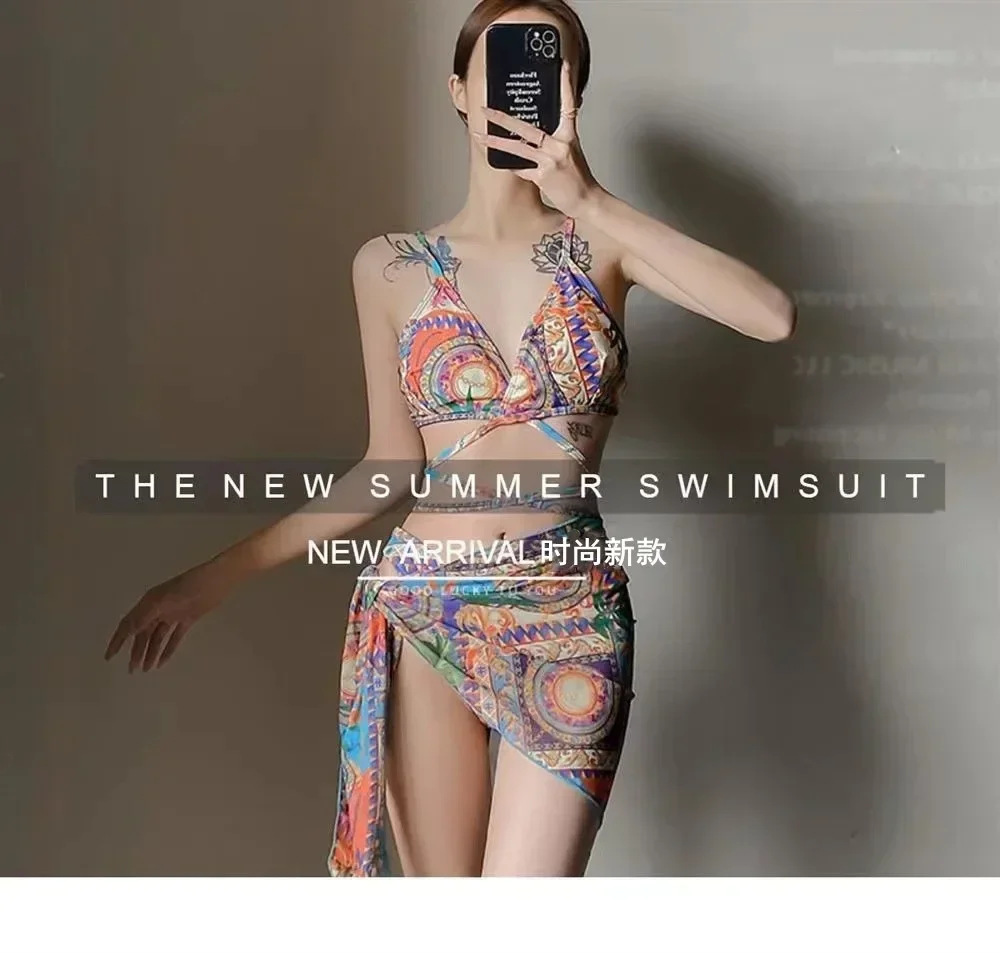 Лидер продаж 2024 пляжный укороченный топ с принтом бразильская модель женский