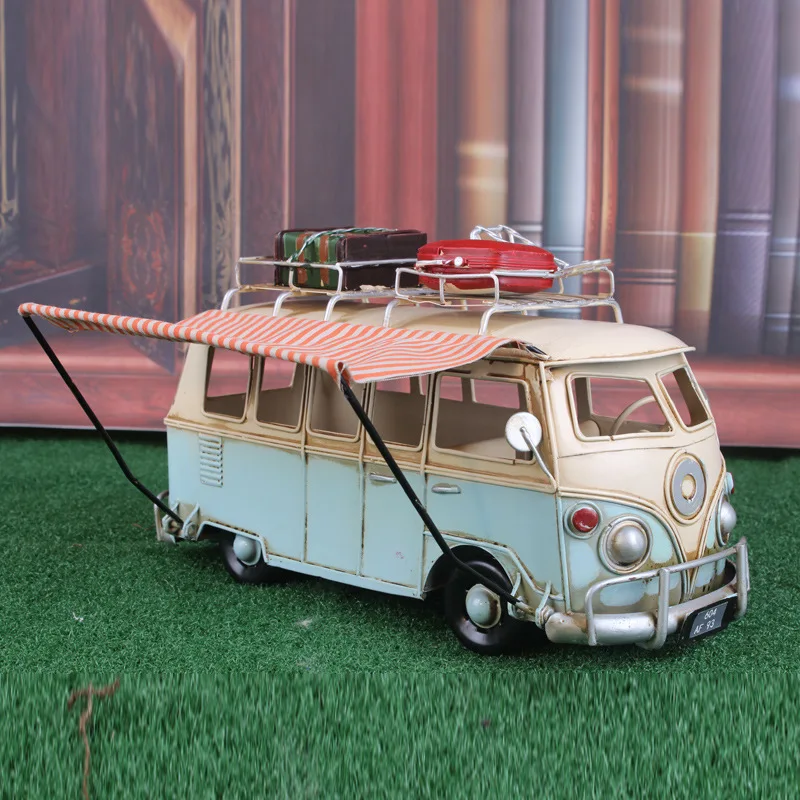 Модель куalitas Tinggi Retro Besi Nostalgia Berkemah Bus Ornamen Rumah Kedai Kopi Hadiah Dekorasi Pernikahan