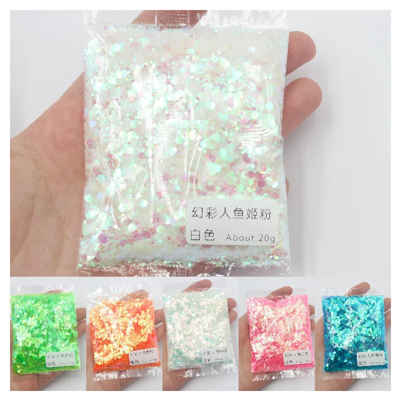 

10g/Bag Hexagons Nails Sequins Holographic Glitter Decoratio Sparkle 3D Glitter Flakes Nail Polish Gel Charms Manicure Paillette