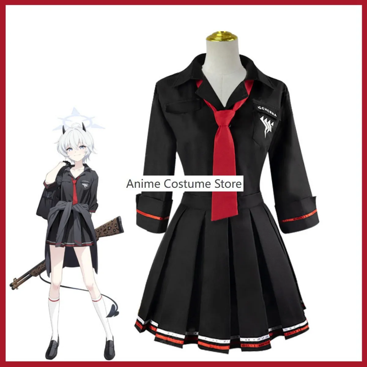 Костюм для косплея Ichiomi Erika из аниме игры Синий архив японская черная школьная