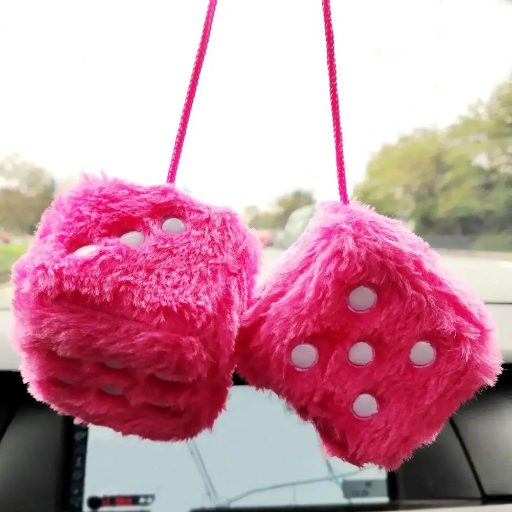 

1 Pair Dice Plush Toy Exquisite Cozy Touch Plushies Car Interior Anti-stress Plush Toy Dice Plush Toy