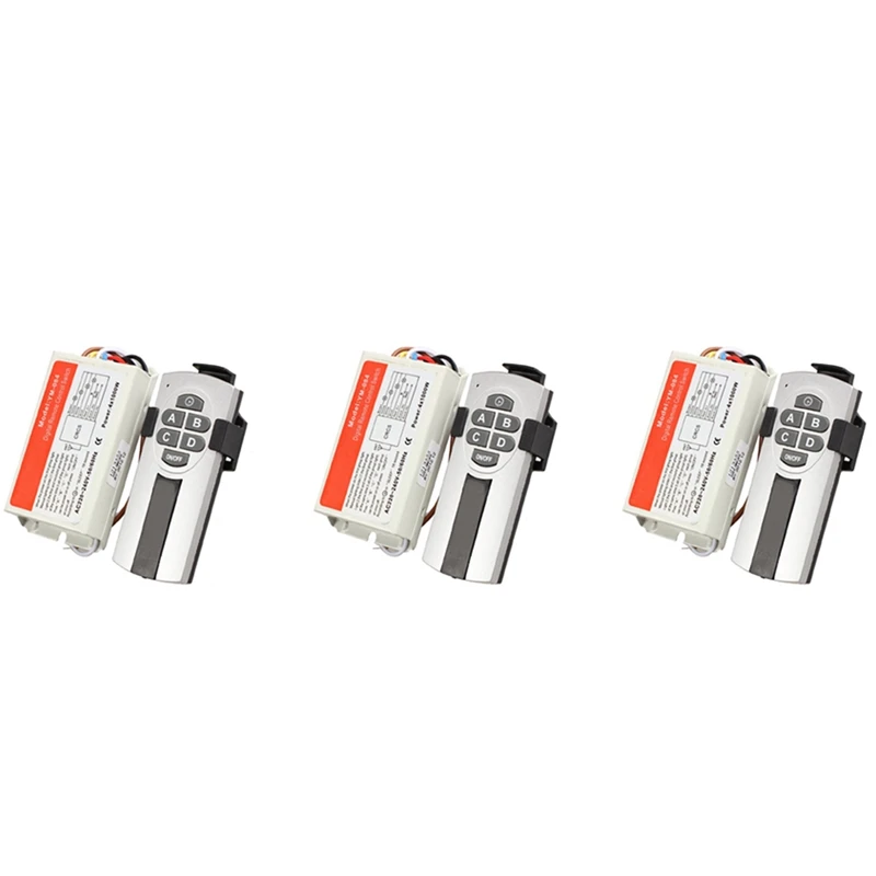 

3X Yam Digital Wireless Wall Switch Splitter Box + Remote Control 4 Port Way Light Lamp