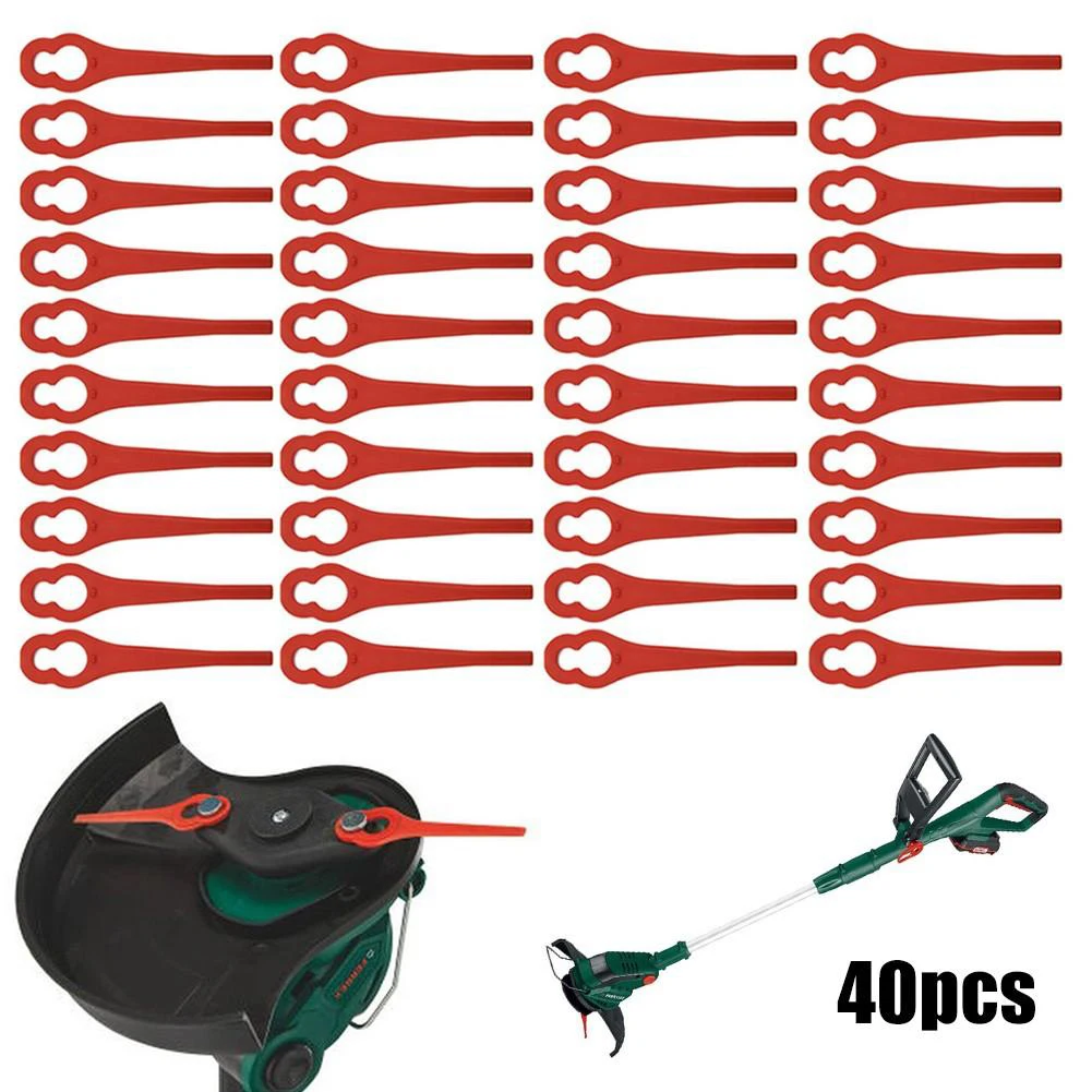 

40pcs Plastic Blades For Parkside PRTA 20-LiA1 LIDL IAN 311046 Trimmer For Garden String Trimmer Grass Cutter Plastic Blades