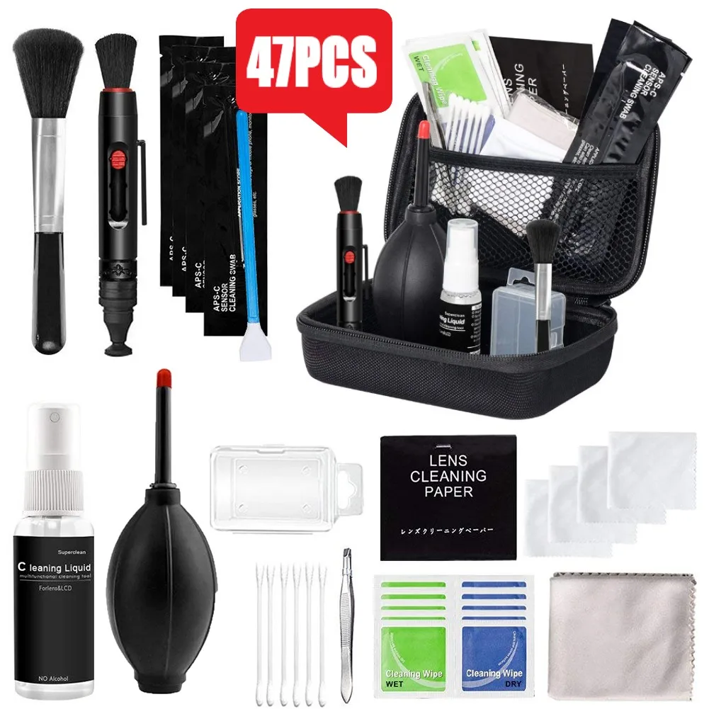 

Набор для чистки цифровой компьютерной камеры, комплект из 19/24/35/47 предметов, пылеочиститель для объективов, наушников, принадлежности для о...