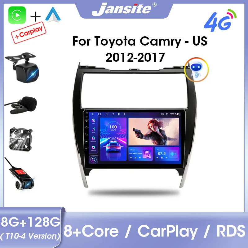 Jansite Android 11 2Din автомобильный радиоприемник мультимедийный плеер для Toyota Camry 2012-2017