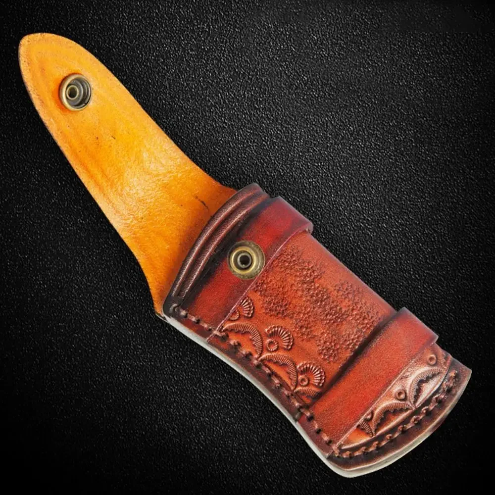 

Pocket Carry Fold Hunt Scabbard Case Knife Equipment Flashlight Sheath Camp Outdoor Holder Tool Leather Belt Brown Loop