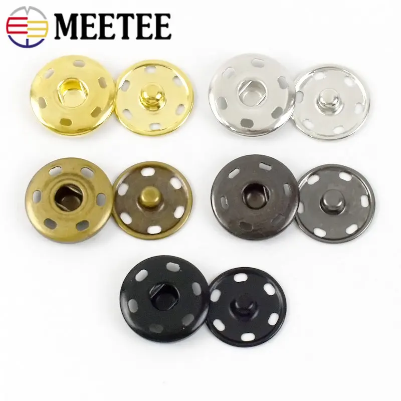 

50Sets 8-30mm Metal Buttons For Sewing Coat Shirt Invisible Snap Button Clasp Press Stud Fastener Buckle DIY Garment Accessories