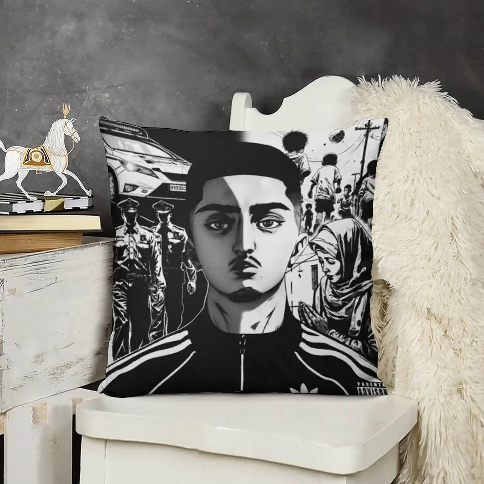 Фиолетовая декоративная подушка MDLR на заказ чехол для фото подушки декоративный