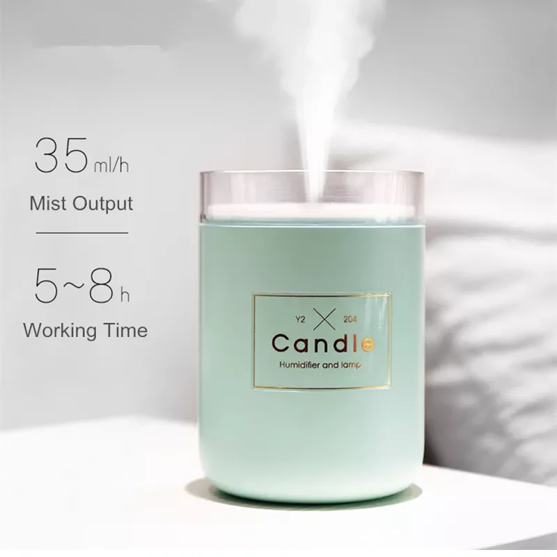 

Air Humidifier LED Candle Lamp Ultrasonic Cool Mist Essential Oil Diffuser USB Office Car Home Purifier Desktop Spray