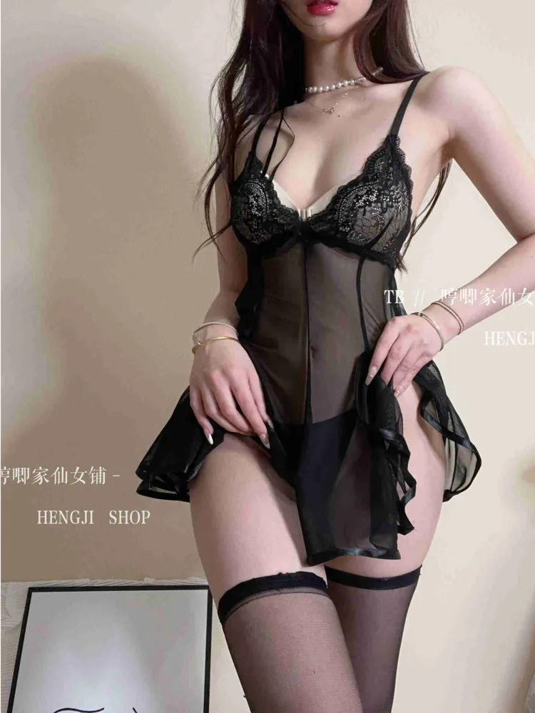 

Mesh WOMENGAGA Pink Lace Sweet Hot Sexy Women Tops Tank Mini Dress Korean Girl Female Fairy Goddess Summer Tops HYD2