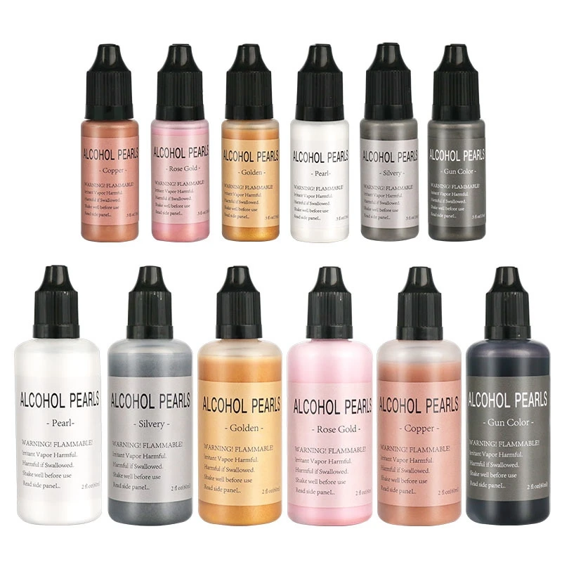 

60ml Metallic Art Ink Alcohol Resin Pigment Diffusion Liquid Resin Colorant Dye For DIY Epoxy Resin Jewelry Making Crafts