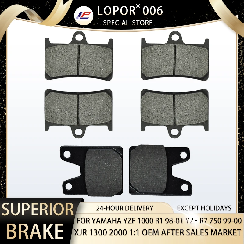 

Motorcycle Brake Pads Front&Rear For Kawasaki Yamaha YZF1000 YZF750 XJR1300 YZF1000 R1 98-01 750 R7 99-00 XJR 1300 2000
