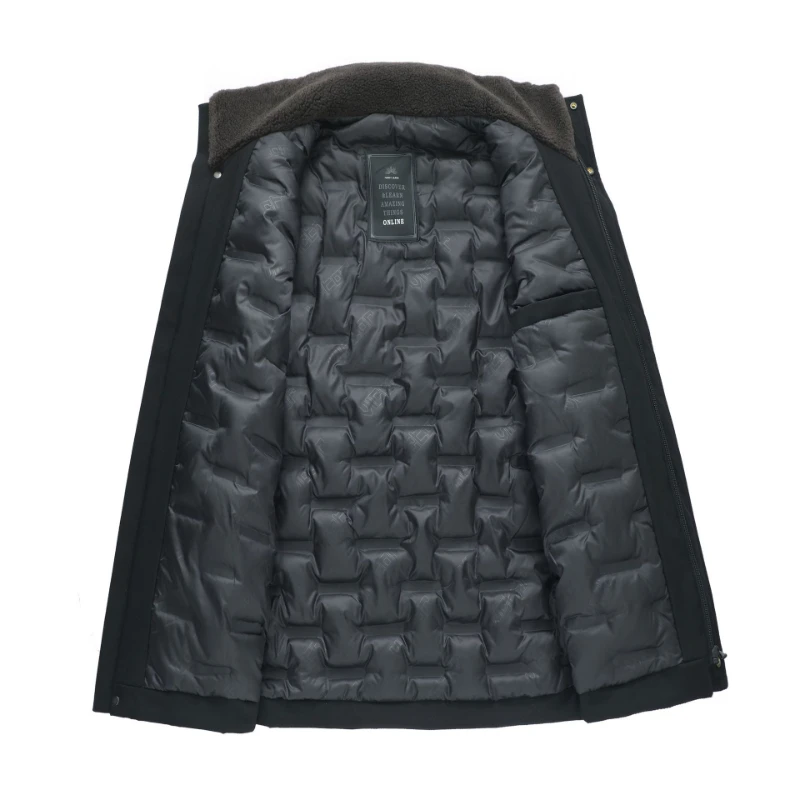 New 2022 Cotton Coat Men's New Business Winter Casual Men's Plus Velvet Thickened Men's Cotton Coat Winter Coat