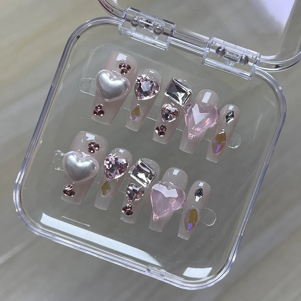 Модный французский искусственный пресс на ногтях Hello Kitty 3D Роскошный дизайн