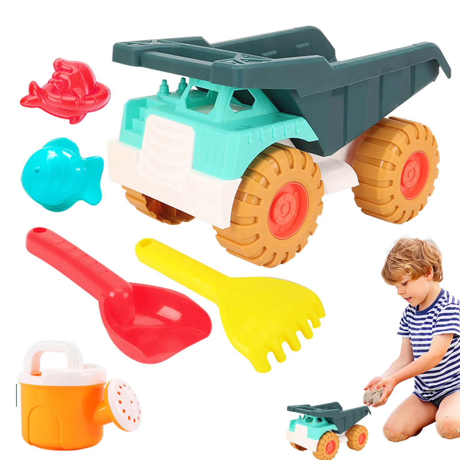 

Truck Beach Toy Set Beach Sand Toys For Kids With Soft Material Bucket And Spade Play Sandpit Games For Toddlers Children