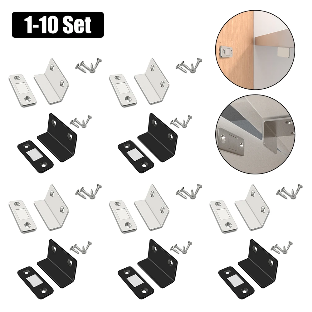 

1-10Sets Strong Magnetic Door Closer Cabinet Thin Punch Free Anti Collision Door Stopper Invisible Suction Closet Sliding Device
