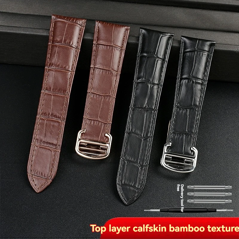 Фото Ремешок из натуральной кожи для Cartier Caliber/Tank/London/Santos, 16, 17, 18, 20, 22, 23, 25 мм, сменный аксессуар №2