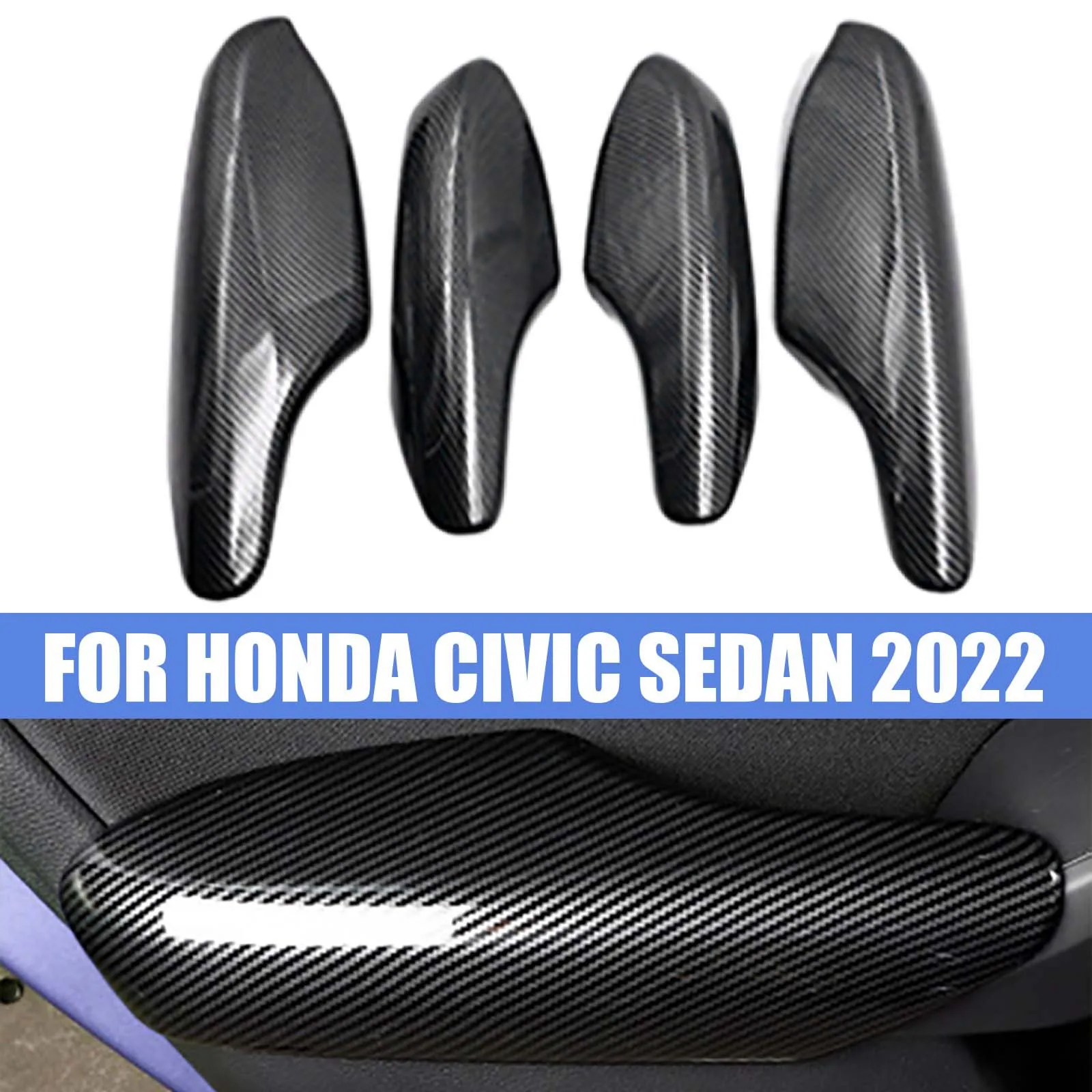 

4pcs for Honda Civic Sedan 2022 Carbon Fiber Door Armrest Cover Trim