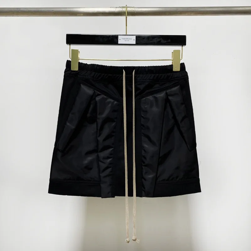 2022ss Rick Skirt Women's Black Solid Temperament Owens Women Commuter Design Cotton Splicing Short Skirt
