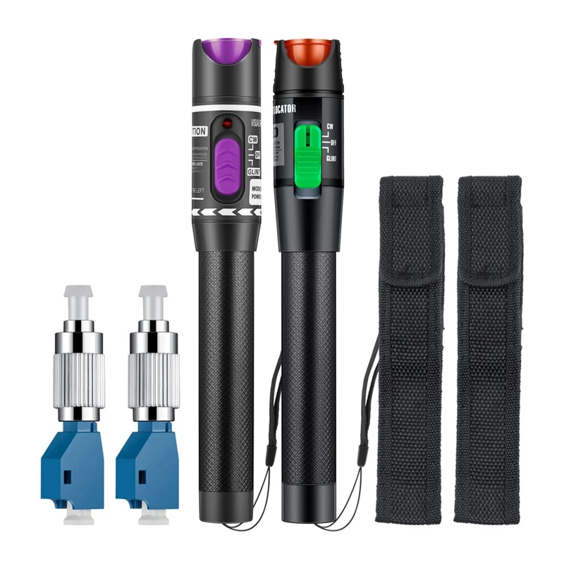 

2 PC Visual Fault Locator 30MW 30KM,With Single Mode 9/125Um FC To LC Adapter, Fiber Tester For Fiber Network Cable Test