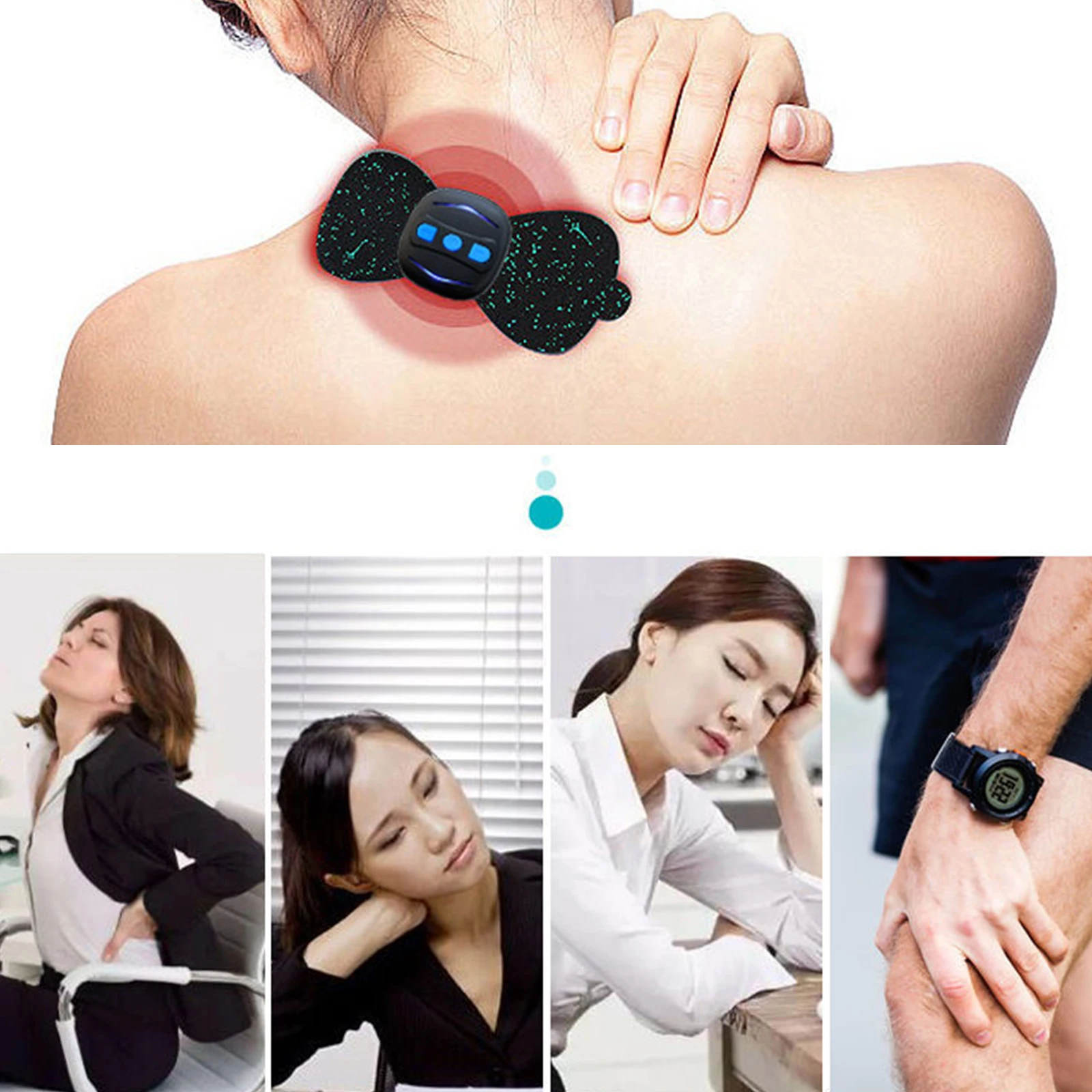 

Беспроводной USB Электрический Частотный импульсный массажер, подушечки для плеч, шеи, спины, массажный релаксатор, стимулятор для похудения...