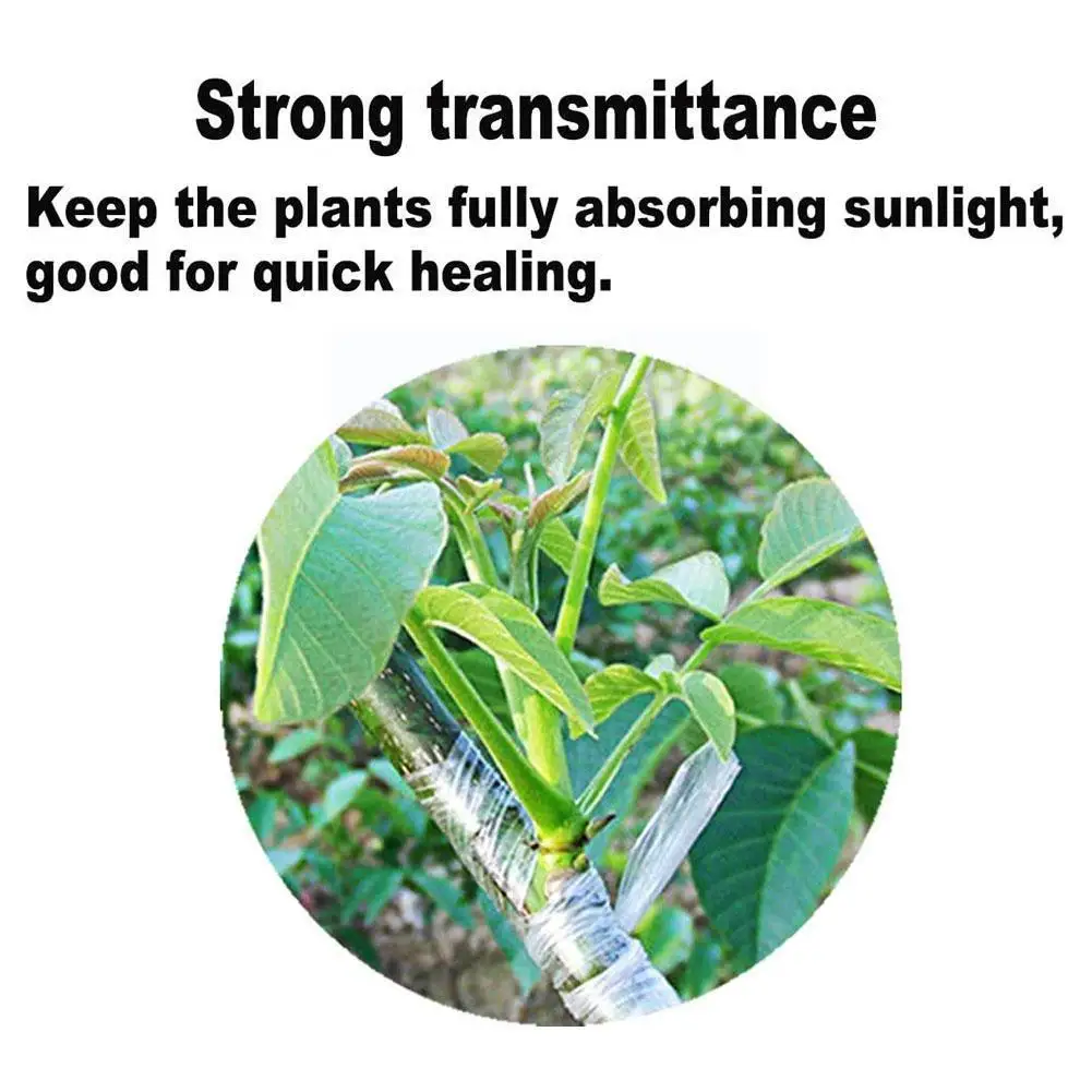 

3/4*200m Nursery Grafting Tape Roll Stretchable Self-adhesive Transparent Grafting Parafilm Garden Degradable Plant Pruning W1c9