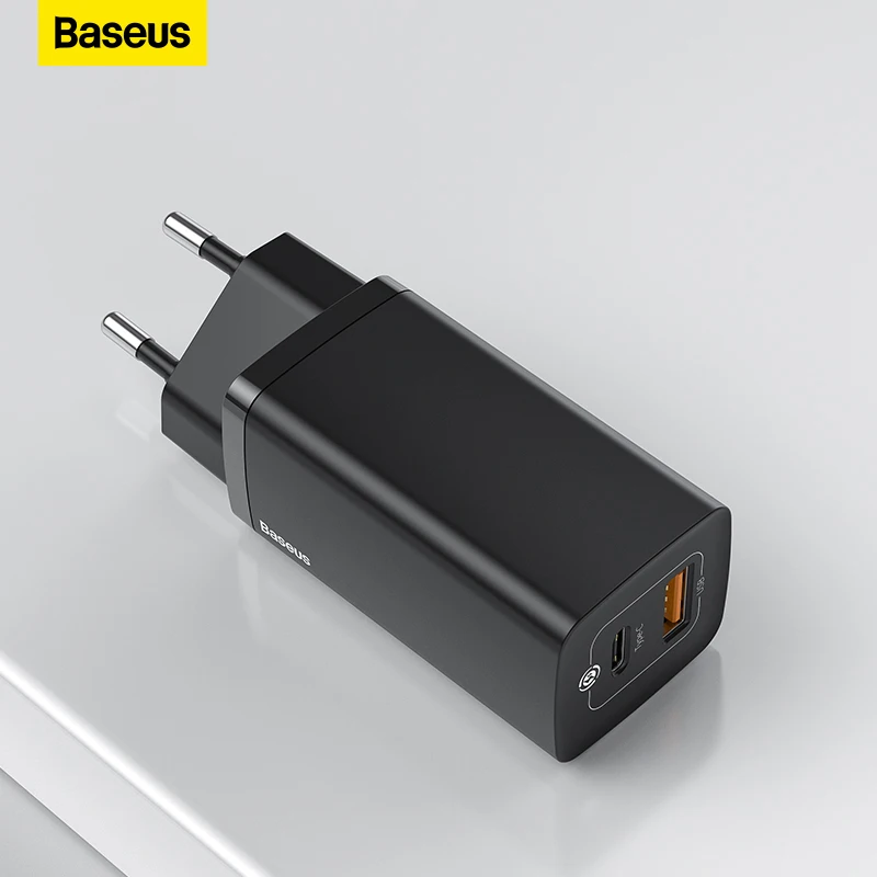 

Baseus 65W GaN Charger PD USB C Charger Quick Charge 4.0 3.0 Dual USB Port Phone Charger For iP For Xiaomi For Samsung Laptop