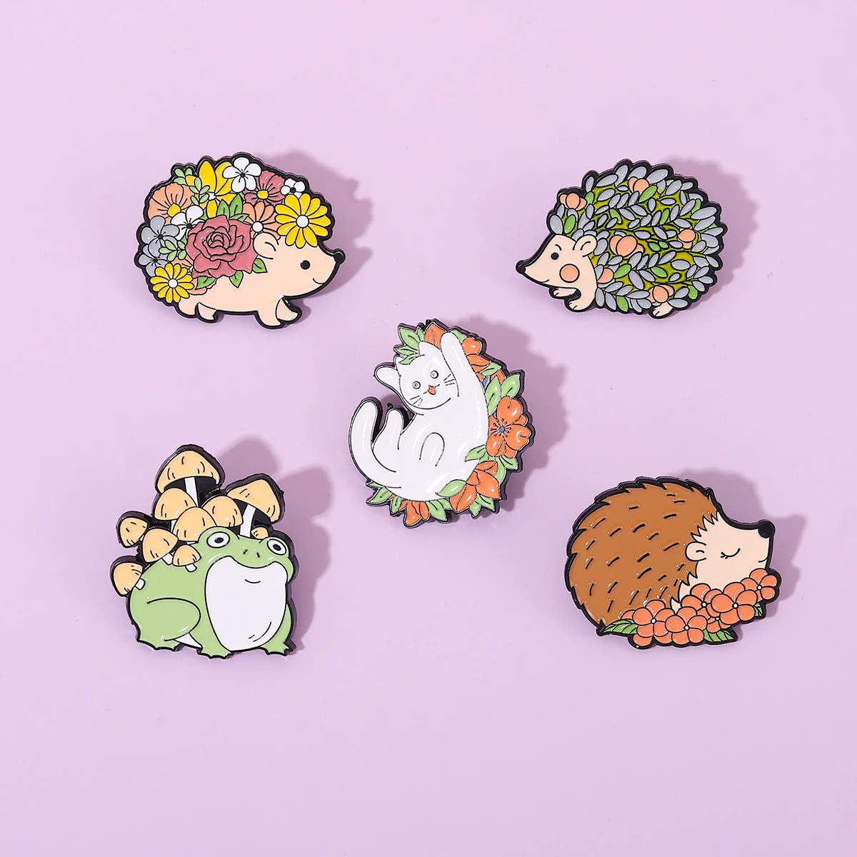 Эмалированная булавка с забавными животными ежик мультяшная декоративная на