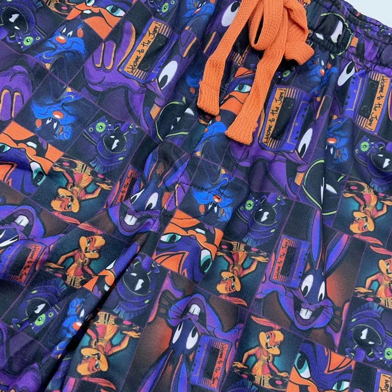 Men And Women Couple Pants Cartoon Quick Dry Pocket Sleep Shorts