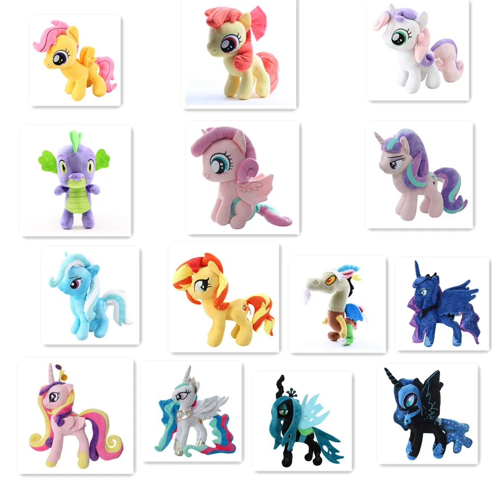 

5Pcs 30-35Cm Horse Unicorn Stuffed Plush Toy HAT Figure Dolls
