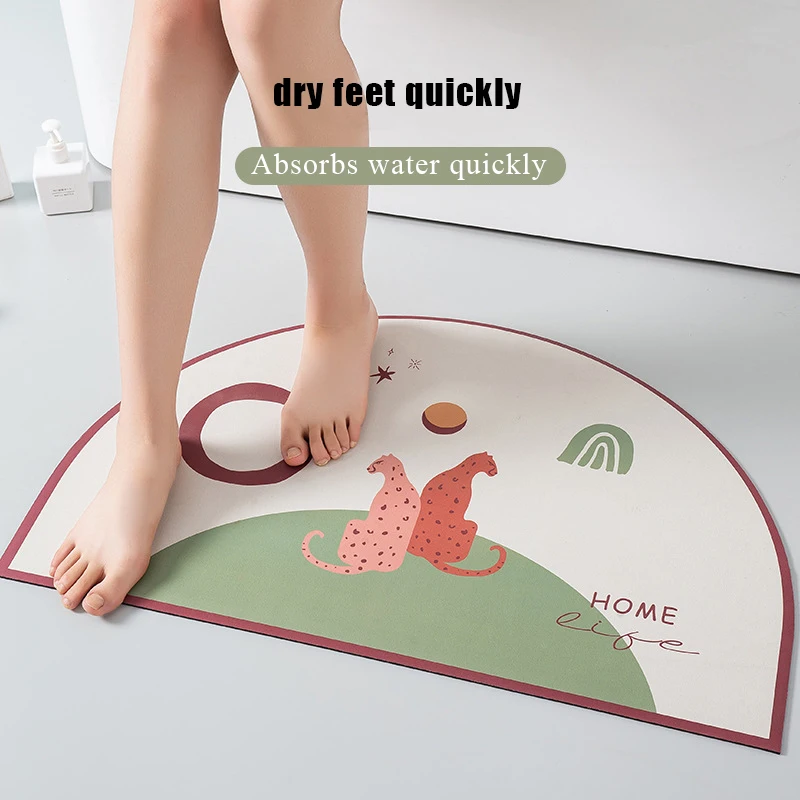 

Мультяшные коврики для ванной, абсорбирующие быстросохнущие Нескользящие Коврики для ванной комнаты, мягкие коврики для пола, домашний ков...