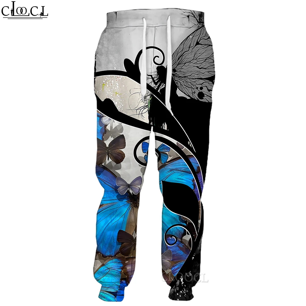 CLOOCL Men Trousers Beautiful Butterfly 3D Graphics Printed Trousers Casual Pants Harajuku Style Clothing Streetwear Sweatpants