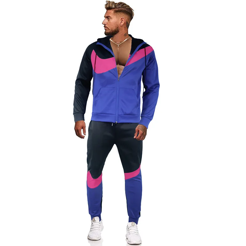 

Костюм спортивный мужской из 2 предметов, свитшот с капюшоном и штаны, пуловер, худи, повседневная одежда