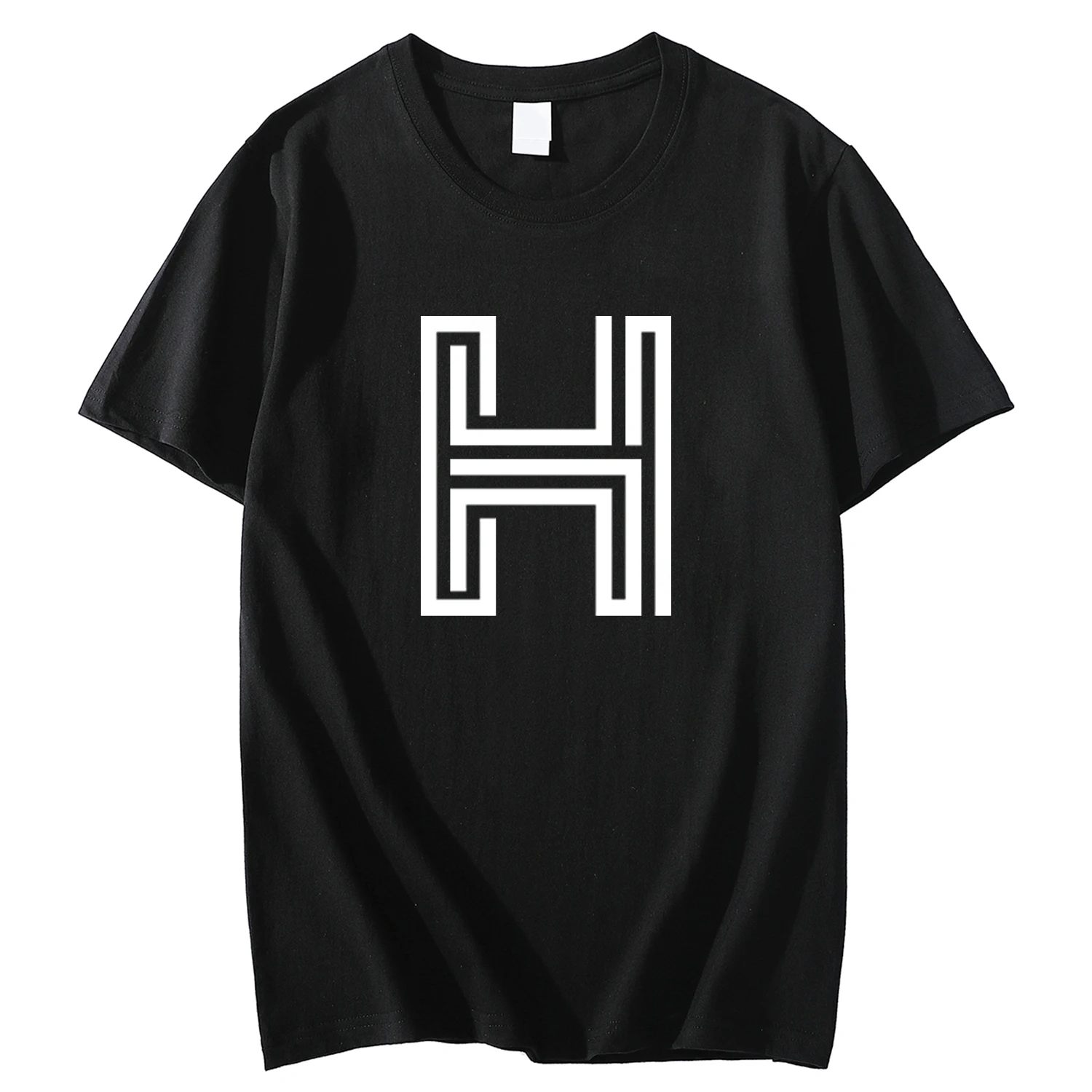 

Креативная буква H хлопчатобумажные футболки мужчин с короткими рукавами 2023 года, футболки с короткими рукавами, футболки с короткими рукавами и футболки без платы за одежду