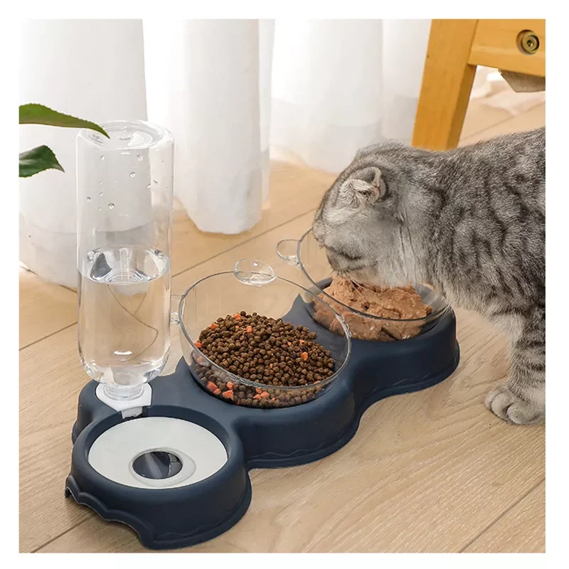 

Pet Cat Bowl Automatic Feeder Dog Cat Food Bowl With Water Fountain Double Bowl Drinking Raised Stand Dish Bowls For Cats
