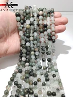 natural stone green hair crystal quartz for jewelry making round spacer beads diy bracelets necklace accessories 156 10mm
